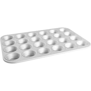 11.2 in. x 15.8 in. 24 Cup Anodized Aluminum Durable Non-reactive Finish Mini Cupcake and Muffin Pan Quick Heat and Cool