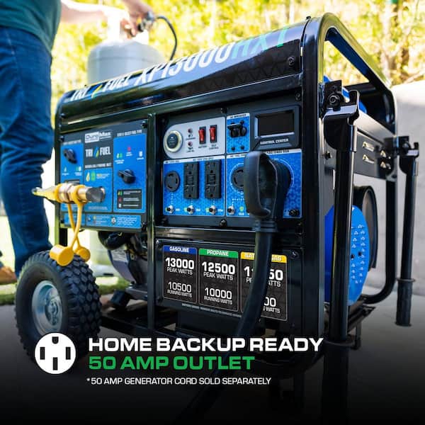 DUROMAX 13,000-Watt/10,500-Watt Tri-Fuel Remote Start Gasoline