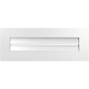 32 in. x 12 in. Rectangular White PVC Paintable Gable Louver Vent Functional
