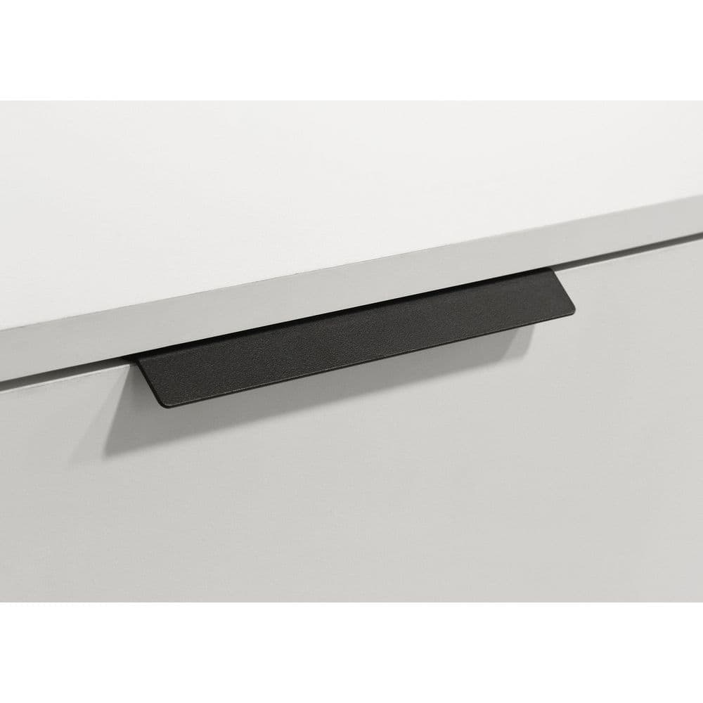 Sonora White 6-Drawer Dresser with Mirror and Black Hardware