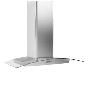 Brisas 36 in. 600 CFM Curved Glass Chimney Wall Mount Range Hood with LED Lights in Stainless Steel