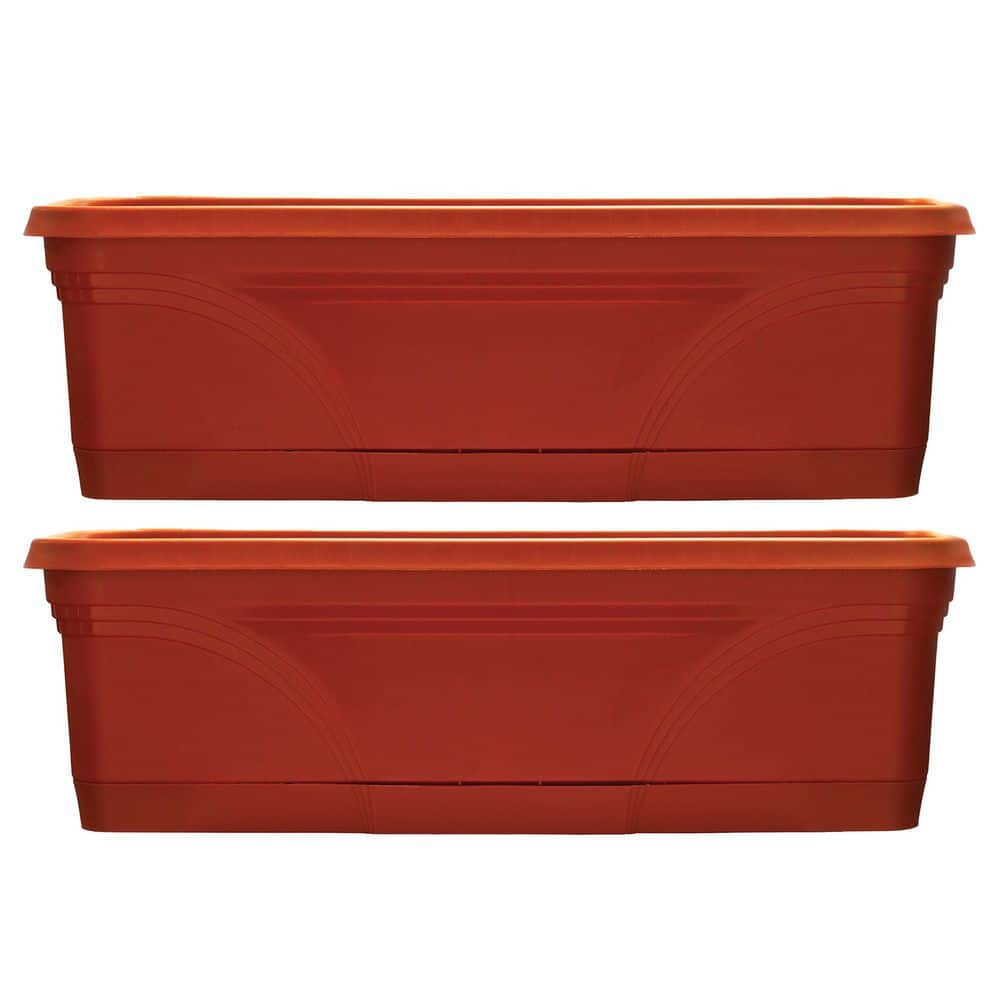 35.88 in. L x 7.88 in. W x 7.25 in. H Brown, Resin Medallion Hanging Garden Box Planter (2-Pack) price history on PriceWatchPro