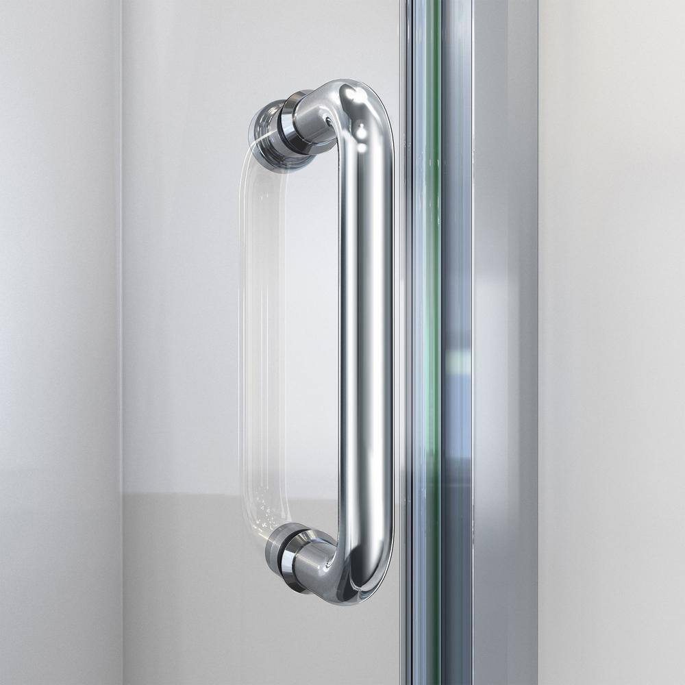 Flex 32" Chrome Semi-Frameless Square Shower Enclosure with Base