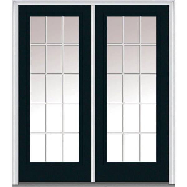 Milliken Millwork 72 in. x 80 in. Grilles Between Glass Left-Hand Full Lite Classic Primed Steel Prehung Front Door