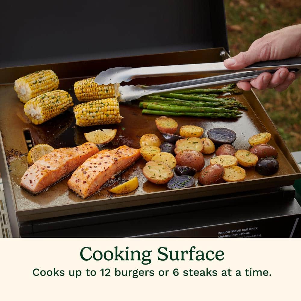 17" Black Stainless Steel Tabletop Gas Griddle with Hood