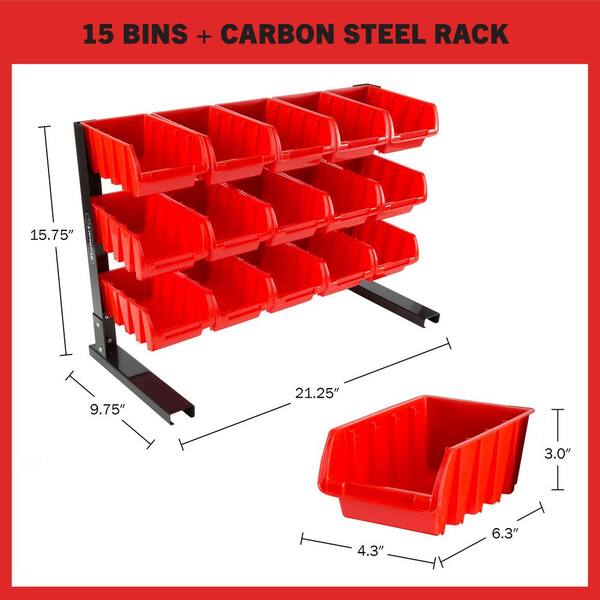 Parts Storage Rack Maxworks 80694 30-Bin Wall Mount Parts Rack/storage ...
