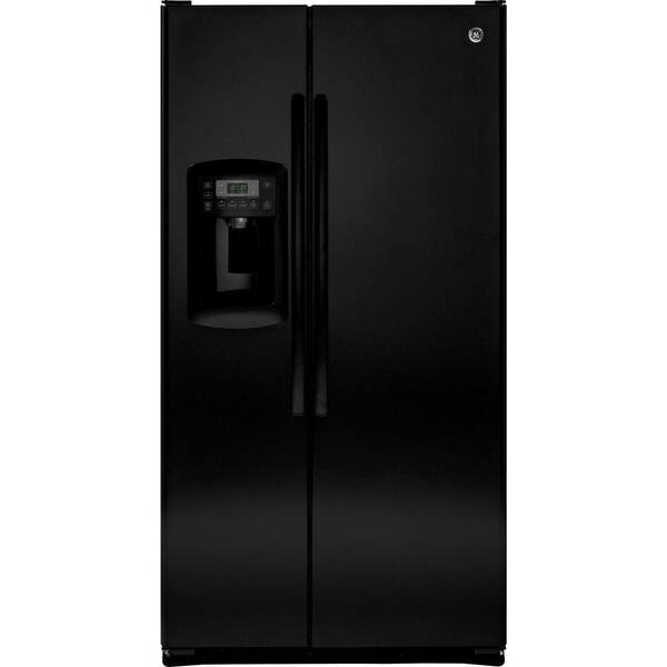 GE 22.66 cu. ft. Side by Side Refrigerator in Black, Counter Depth