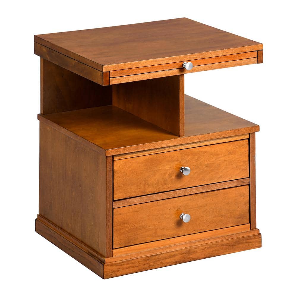 20.1 in. W x 16.9 in. D x 24.2 in. H Brown Wood Linen Cabinet with Pull Out