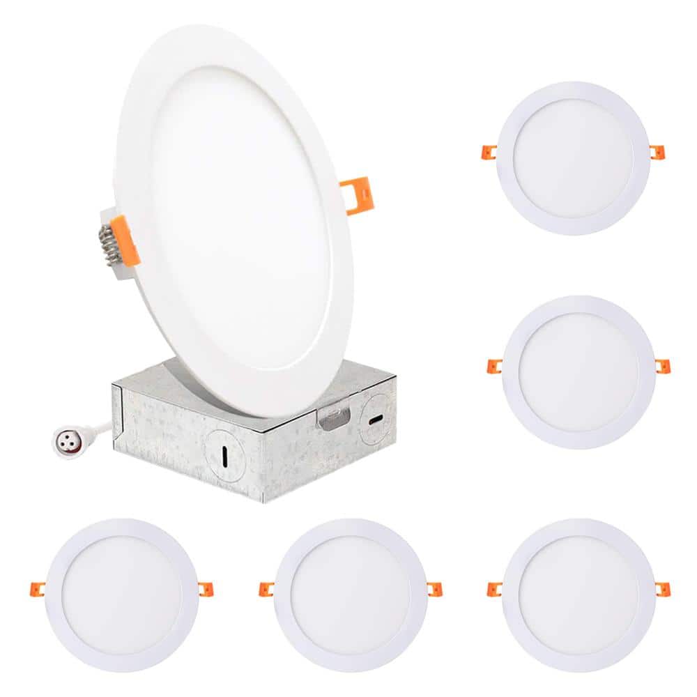 4 in. Round Color Selectable 5CCT New Construction or Remodel IC Rated Canless Integrated LED Recessed Light Kit White price history on PriceWatchPro