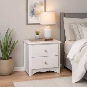 Monterey 2-Drawer White Nightstand