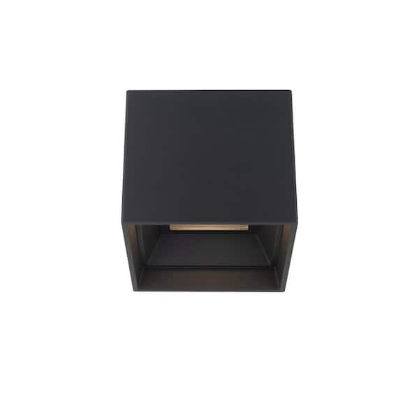 WAC Lighting Downtown 1-Light Black LED Outdoor Flush Mount Light with and Selectable CCT