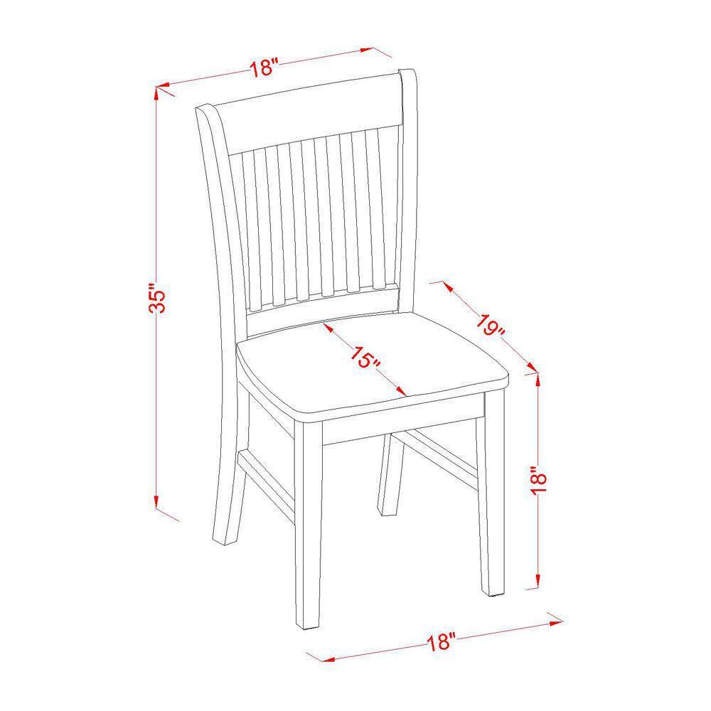 Mahogany 5-Piece Wood Dining Set with Slat Back Chairs