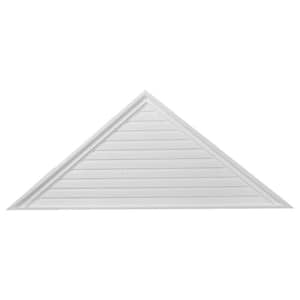 48 in. x 20 in. Triangle Primed Polyurethane Paintable Gable Louver Vent Functional