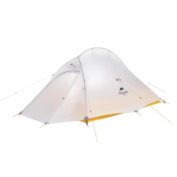Cesicia 2-Person Nylon Lightweight Camping Tent with Mat in Yellow