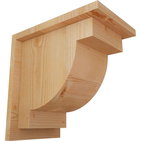 Ekena Millwork 8 in. x 12 in. x 12 in. Douglas Fir Alpine Rough Sawn Corbel with Backplate