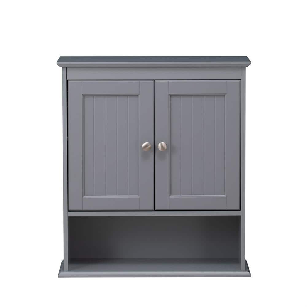 21.5 in. W x 7.48 in. D x 24 in. H Gray Wall Mounted Bathroom Cabinet Over 