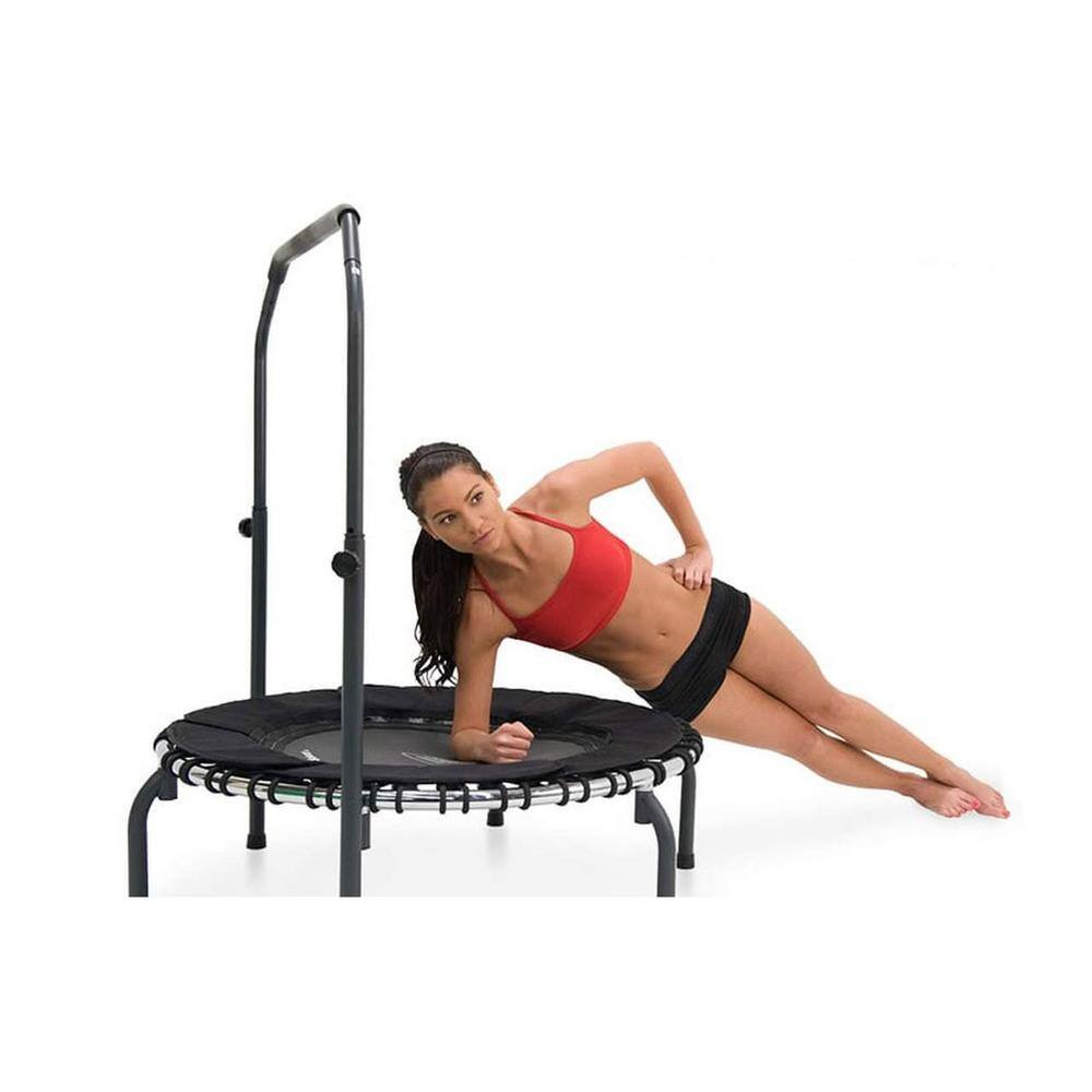 39-Inch Black Steel Round Fitness Rebounder Mini Trampoline