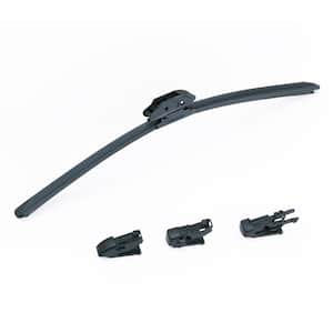 24 in. Rubber Wiper Blades 61 cm Universal Replacement Wind Shield Wiper with 4-Different Clips Easy Installation