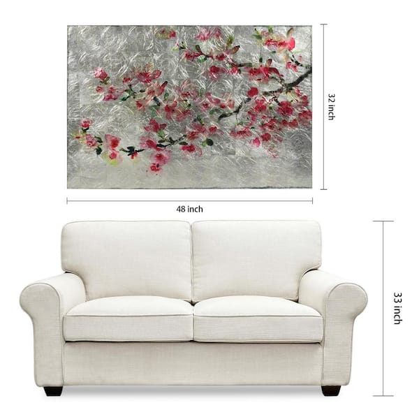 Sun Bleached Reclaimed Wood Marquetry Abstract Sakura Art 52x98 cm Wood Decor Cherry Blossoms 20.5x38.5 in Handmade Unique Art