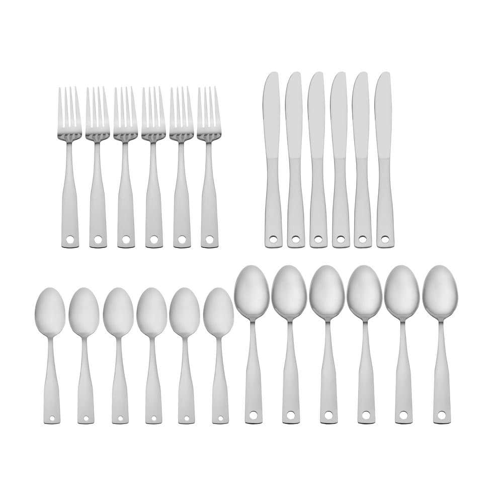 International Silver Piccadilly 24 Piece 18.0 Stainless Steel Flatware Set With Caddy