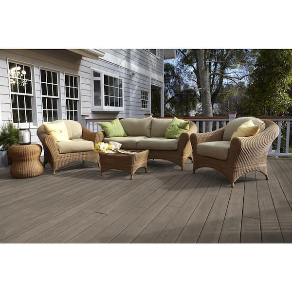 8 oz. #ST-137 Drift Gray Semi-Transparent Waterproofing Exterior Wood Stain and Sealer Sample
