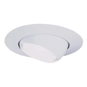 6 in. White Recessed Ceiling Light Trim with Adjustable Eyeball