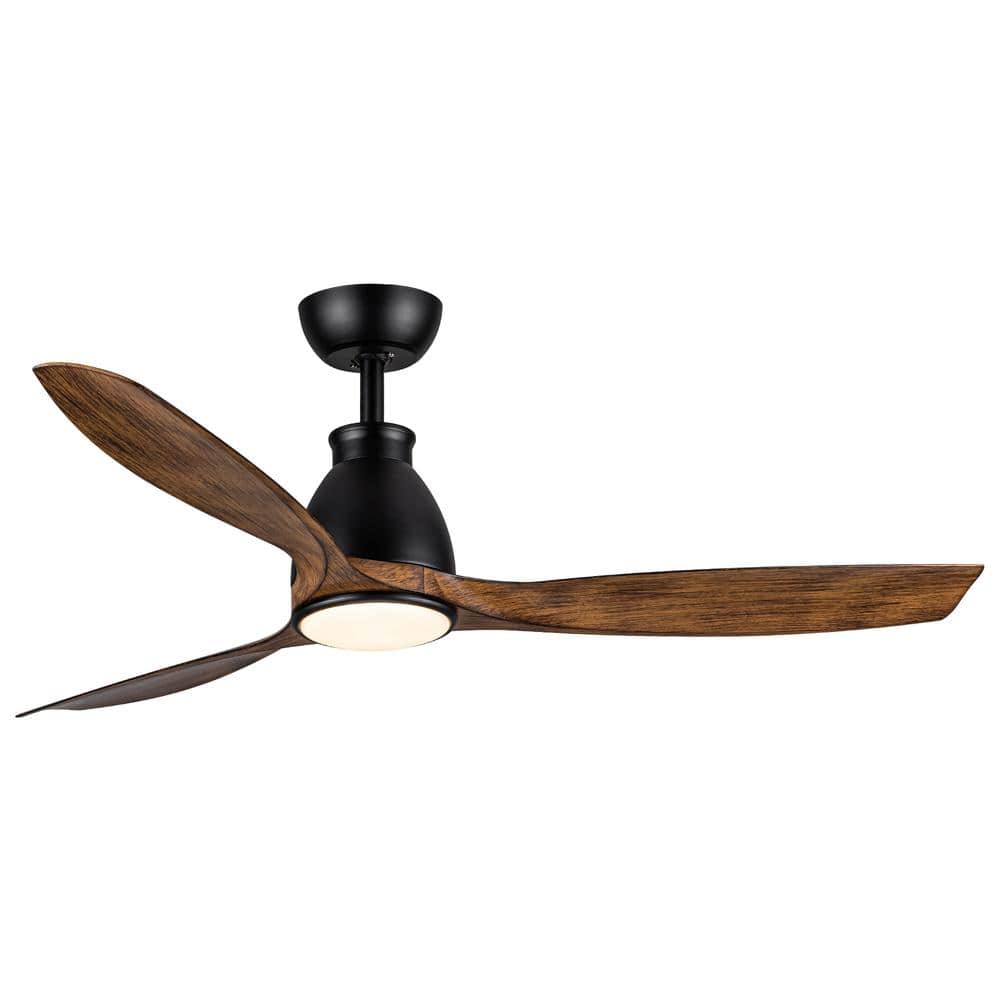 52 in. Indoor Black Ceiling Fan with LED Light with 6-speed and 3 ABS Blades price history on PriceWatchPro