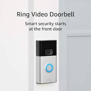1080p Wi-Fi Video Wired and Wireless Smart Video Door Bell Camera, Works with Alexa, Satin Nickel