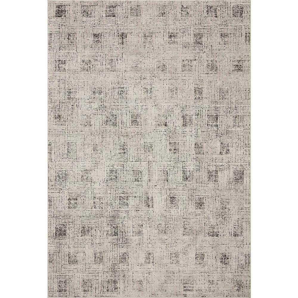Gray Diamond Pattern 4' x 6' Wool Blend Area Rug