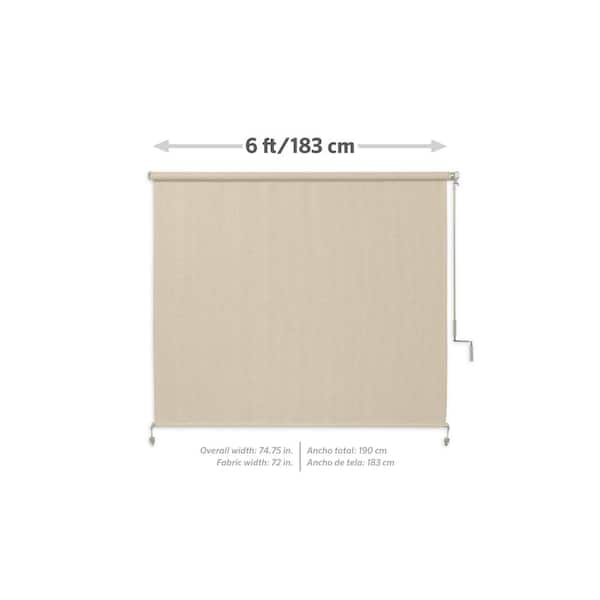 Coolaroo Simple Lift 72-in x 72-in Medium Beige Light Filtering Cordless OutdoorRoller Shade Coolaroo Simple Lift 72-in x 72-in Medium Beige Light Filtering Cordless OutdoorRoller Shade