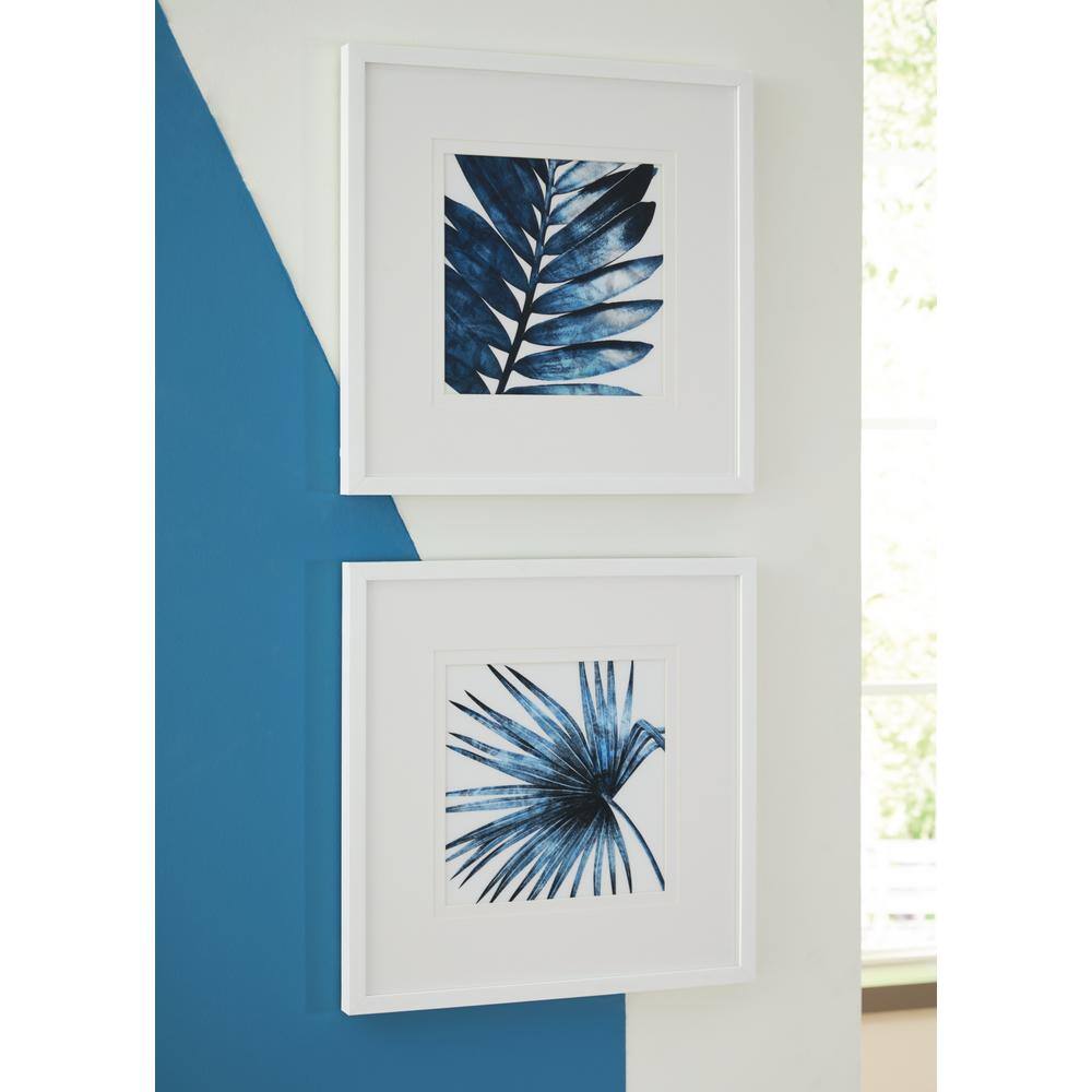 Breelen Blue and White Botanical Wall Art Set with Frames