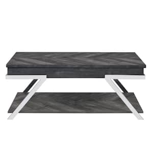 Roma 48 in. Dark Gray Large Rectangle Composite Coffee Table with Lift Top