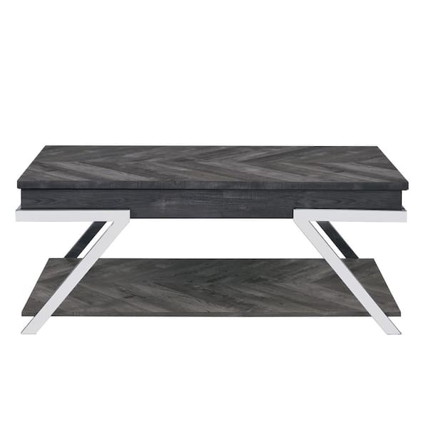 Steve Silver Roma 48 in. Dark Gray Large Rectangle Composite Coffee Table with Lift Top