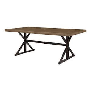 Chasewood Brown Rectangle Metal Outdoor Dining Table