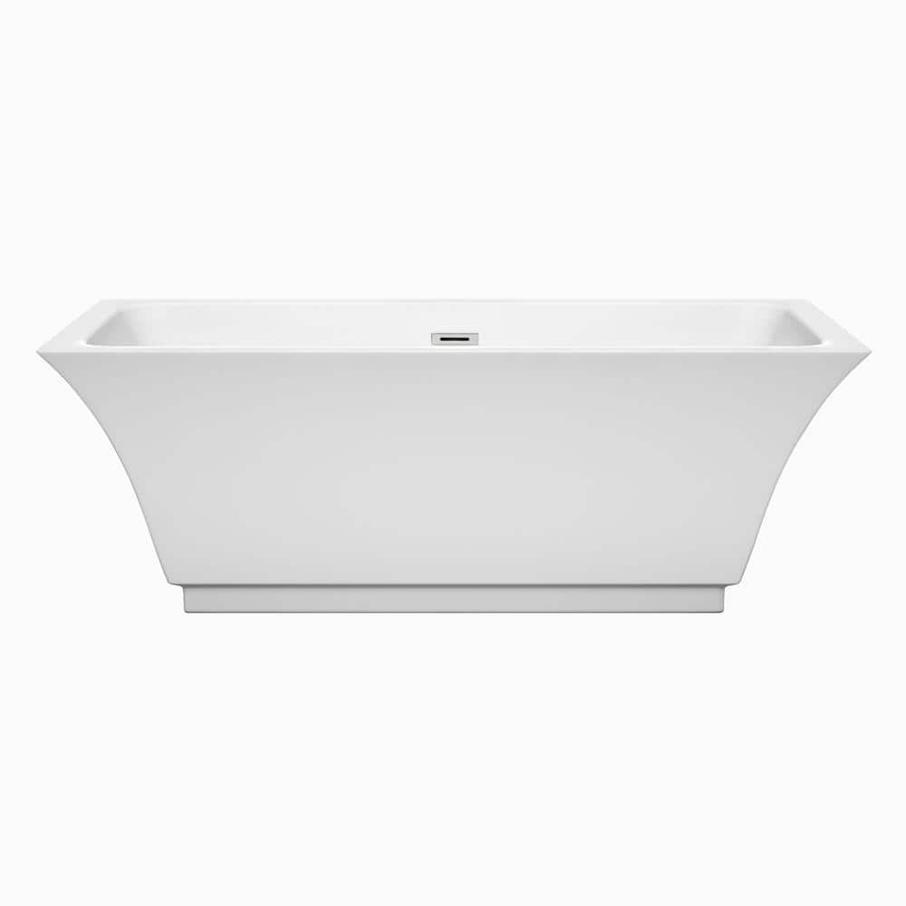 Galina 67'' White Acrylic Freestanding Soaking Bathtub