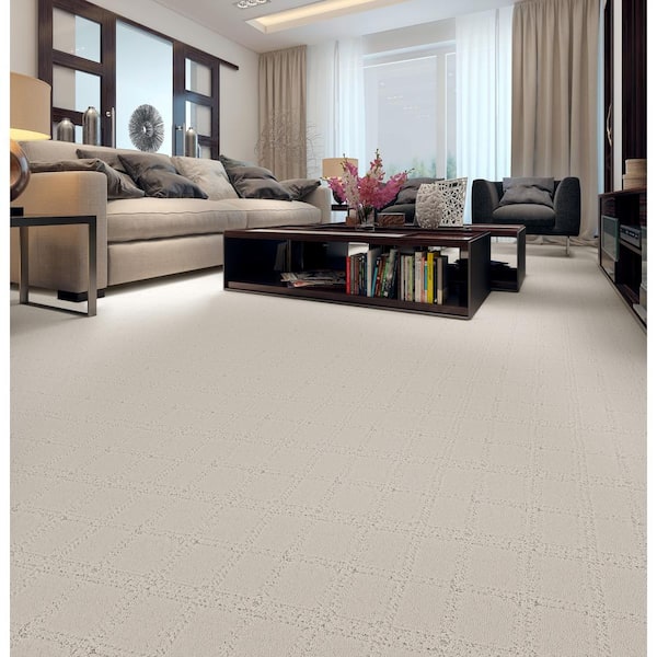 Harrington Color Chic Greige Beige 42 oz.  SD Polyester Pattern Installed Carpet