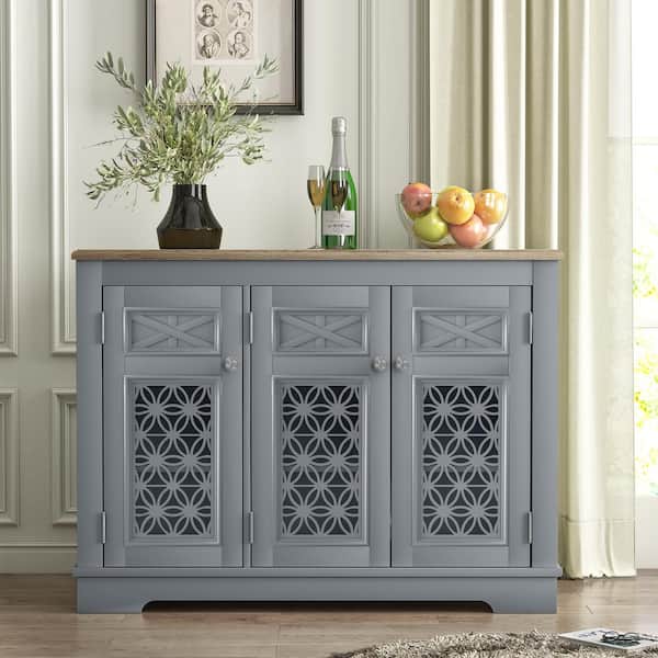 FESTIVO Vintage Gray 44 in. W Storage Buffet Sideboard with