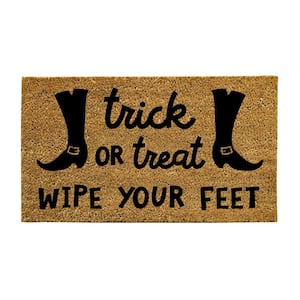 16 in. x 28 in. Coir Halloween Greeting "Trick or Treat Wipe Your Feet" Door Mat