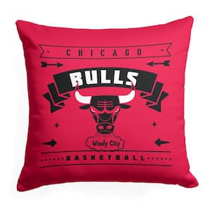 NBA Hardwood Classic Bulls Printed Multi-Color 18 in x 18 in Throw Pillow