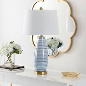 Eliana 26.5 in. Blue Table Lamp with White Shade