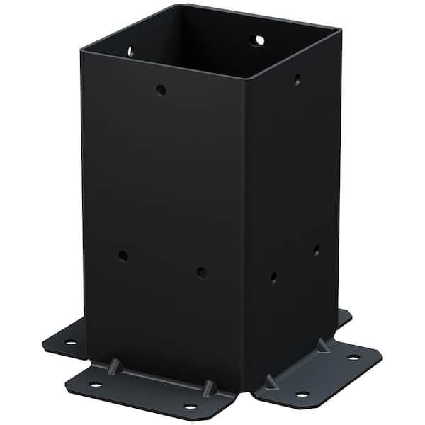 Outdoor Accents Sage System Black Powder-Coated Post Base for 4x4 with Screws (2-Pack)