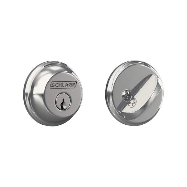 Schlage B60 Series Bright Chrome Single Cylinder Deadbolt Certified Highest for Security and Durability