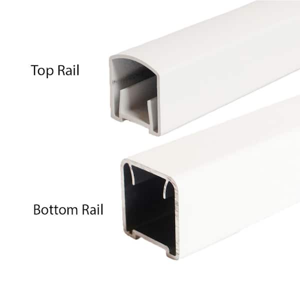 Contemporary 8 ft. x 36 in. White Fine Textured Aluminum Level Rail Kit