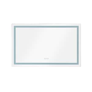 48 in. W x 36 in. H Rectangular Frameless Dimmable Anti-Fog Wall Bathroom Vanity Mirror in White