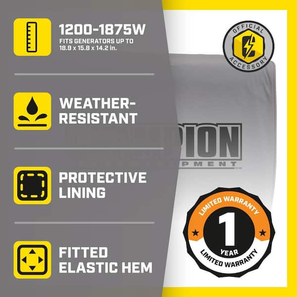 Weather-Resistant Storage Cover for 1200-1875-Watt Portable Generators