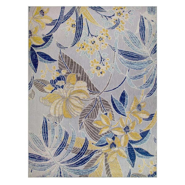 Song Traditional Multi-Colored 4 ft. x 6 ft. Floral Polypropylene Indoor/Outdoor Area Rug