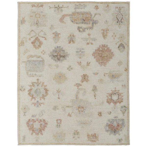 Gray 12 x 15 ft. Knotted Floral Rectangle Indoor Area Rug