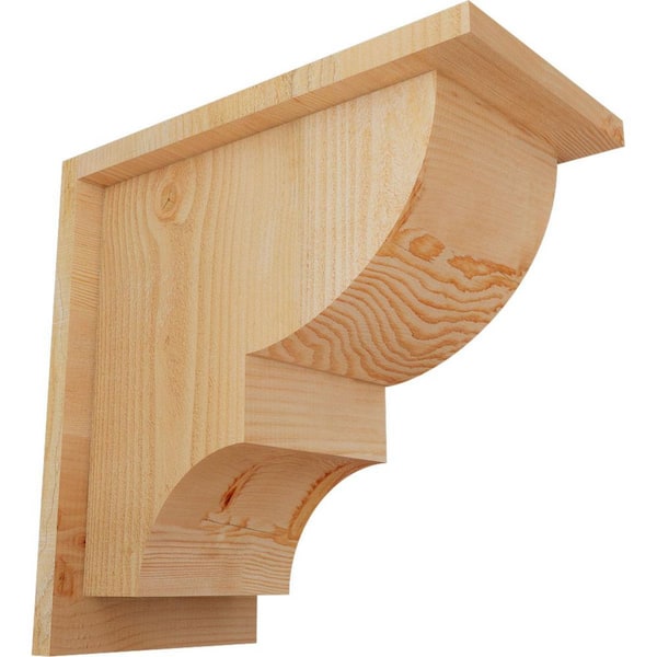 Ekena Millwork 8 in. x 14 in. x 14 in. Douglas Fir Ridgewood Rough Sawn Corbel with Backplate