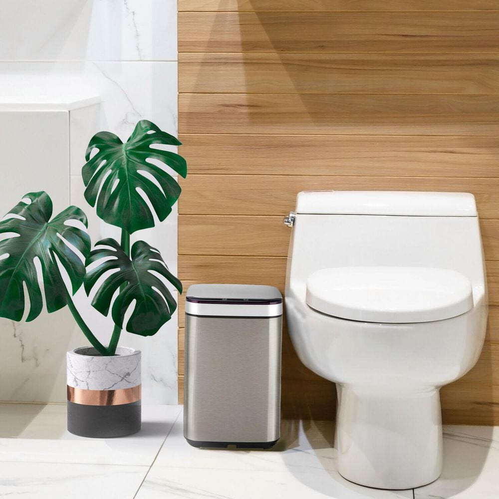 Hanover 10-Liter Stainless Steel Touchless Trash Can with Sensor Lid