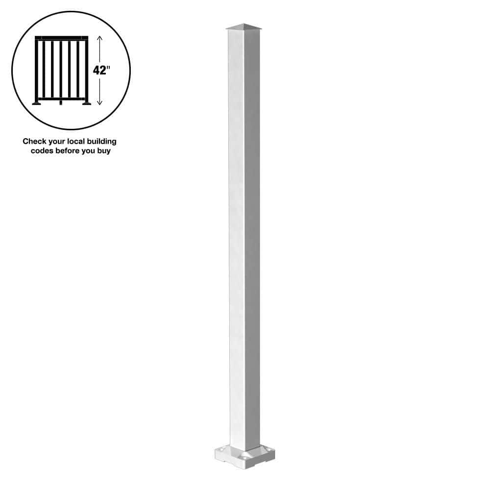 42 in. H x 4 in. W White Aluminum Deck Railing Stair Post price history on PriceWatchPro